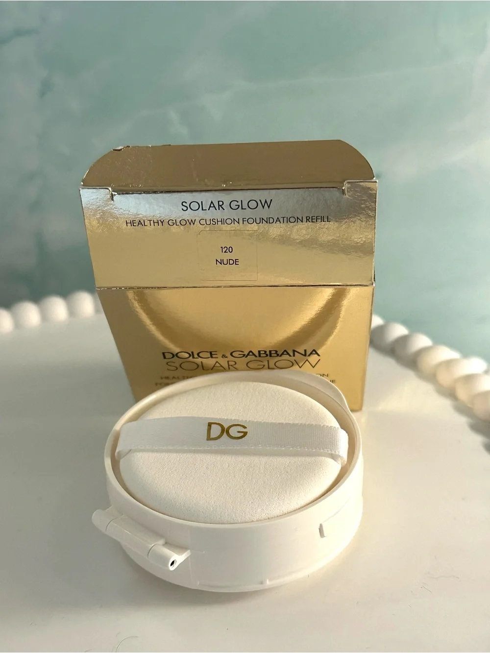 Dolce & Gabbana Solar Glow Cushion Foundation Refill 120 NUDE SPF 50 NEW IN BOX - Picture 2 of 3
